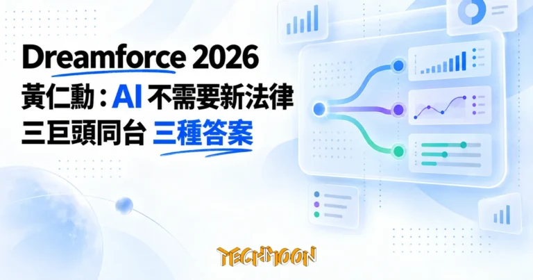 TechMoon 精選圖｜Dreamforce 2026 上黃仁勳與 Amodei、Altman 對 AI 該不該放慢的同台分歧表態