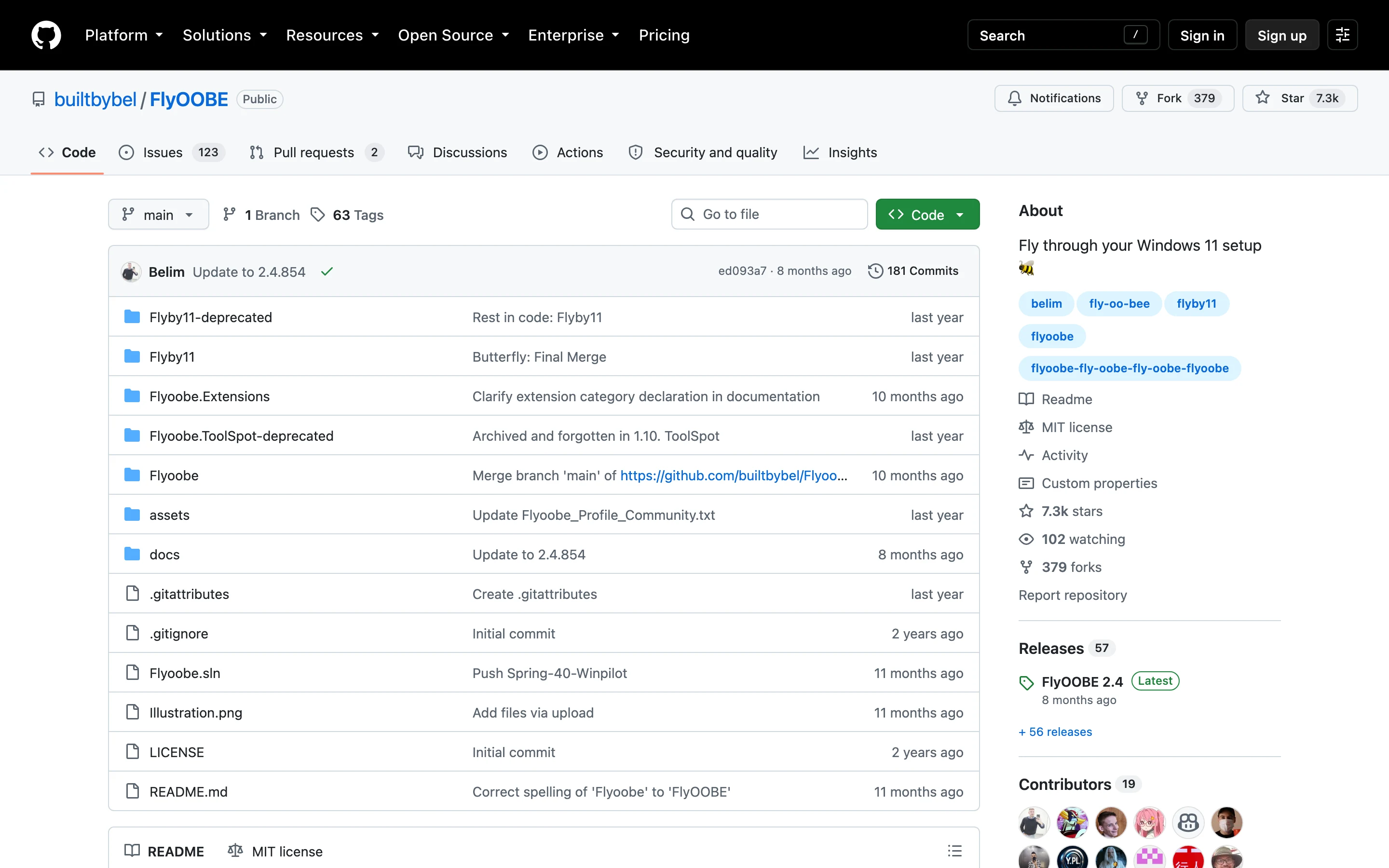 Flyby11 開源工具,讓不受支援的舊電腦升上 Windows 11 2 Flyby11 GitHub 專案頁,現名 FlyOOBE,builtbybel 開發、MIT 授權
