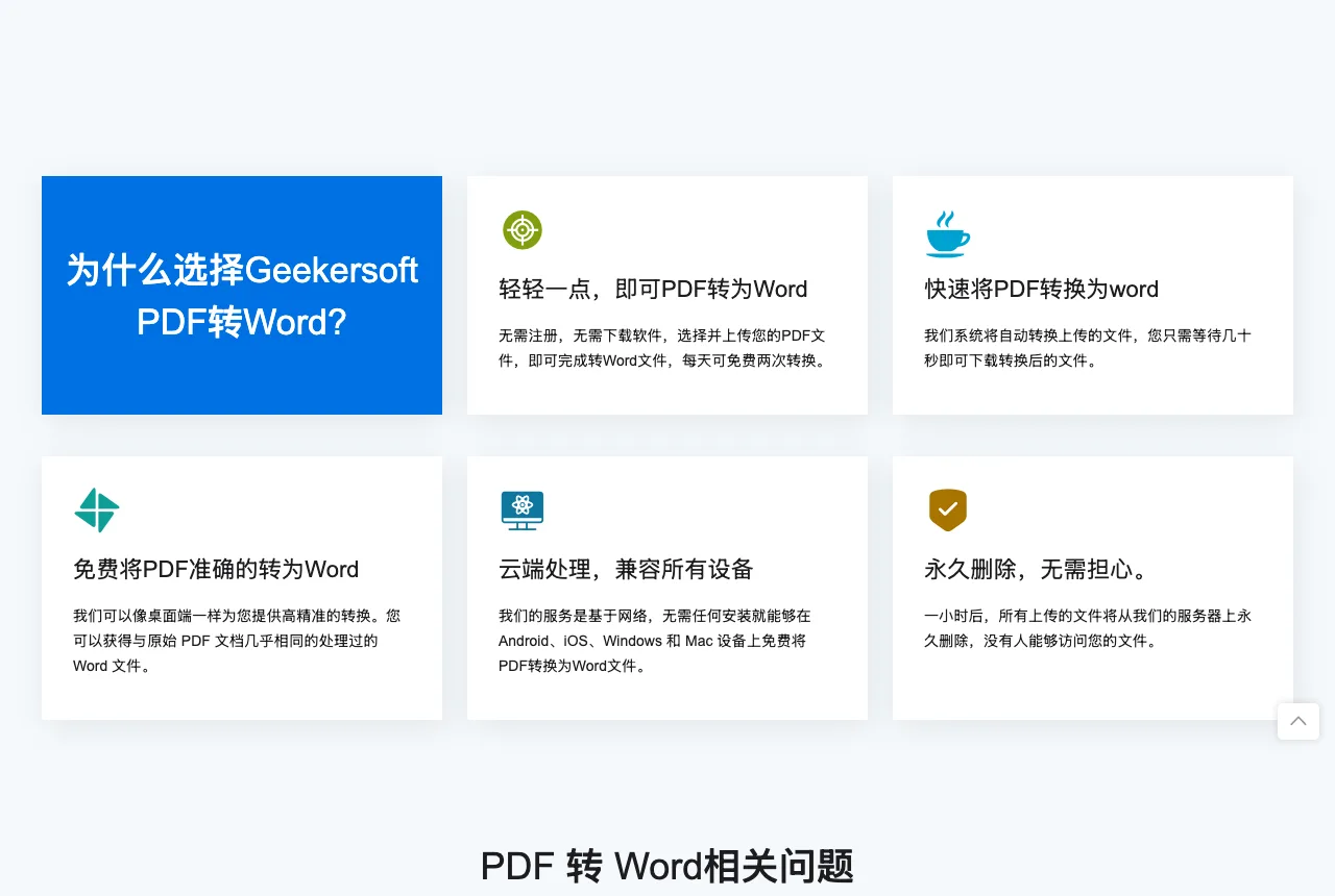 頁面特色卡片上的每天可免費兩次轉換文字