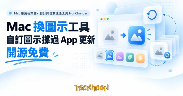 TechMoon 精選圖｜Mac 應用程式圖示自訂與自動還原工具 IconChanger