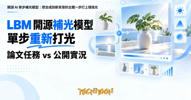 TechMoon 精選圖｜開源 AI 單步補光模型：把合成到新背景的主體一步打上環境光