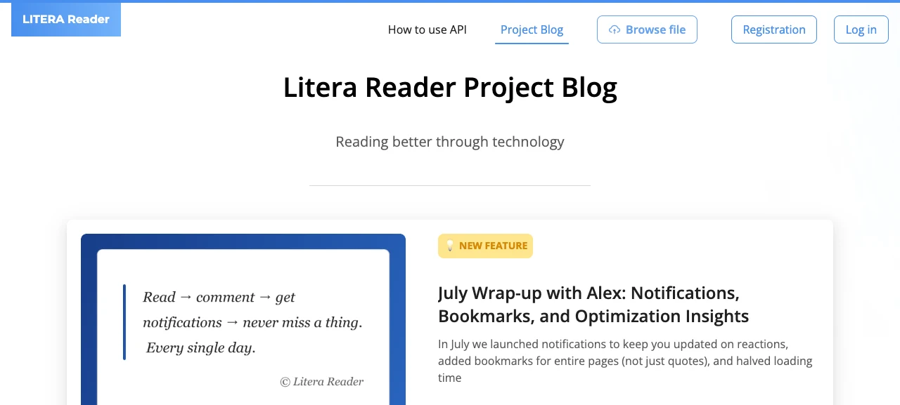 LITERA Reader 免費線上閱讀器,把電子書拖進網頁直接讀 4 TechMoon 內文截圖|LITERA Reader 官方開發部落格文章列表