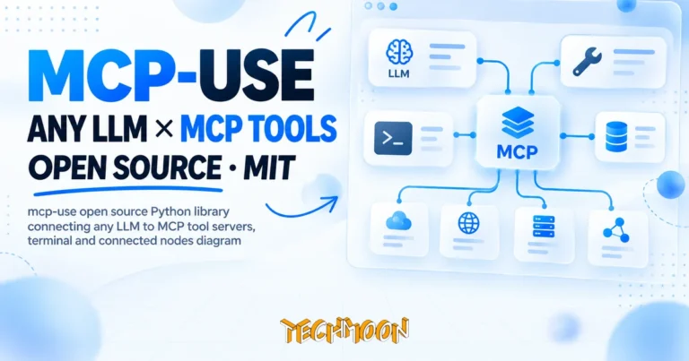 TechMoon 精選圖｜mcp-use open source Python library connecting any LLM to MCP tool servers, terminal and connected nodes dia