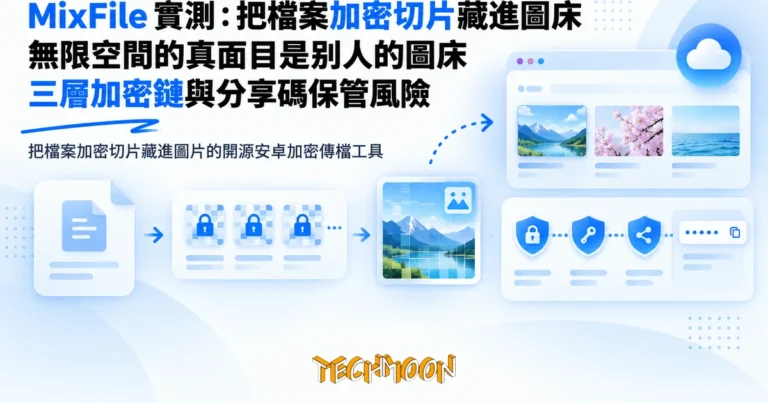 TechMoon 精選圖｜把檔案加密切片藏進圖片的開源安卓加密傳檔工具