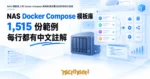 TechMoon 精選圖｜NAS 伺服器上用 Docker Compose 模板快速部署自架服務的示意圖