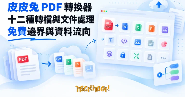 TechMoon 精選圖｜皮皮兔 PDF 線上轉換器：十二種轉檔功能的免費雲端工具站