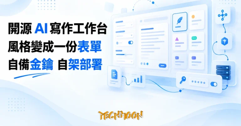 TechMoon 精選圖｜開源 AI 寫作工作台，把寫作風格做成結構化表單，自備模型金鑰自架部署