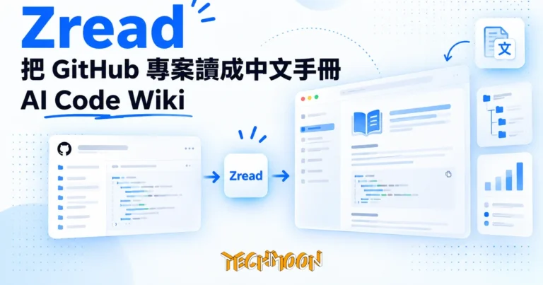 Zread:把 GitHub 專案讀成中文手冊,先看目錄再決定讀哪 7 TechMoon 精選圖|Zread 把 GitHub 專案自動生成中文代碼手冊的 AI wiki