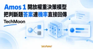 TechMoon 精選圖｜Amos 1 開放權重決策模型把判斷題答案連同機率訊號直接回傳
