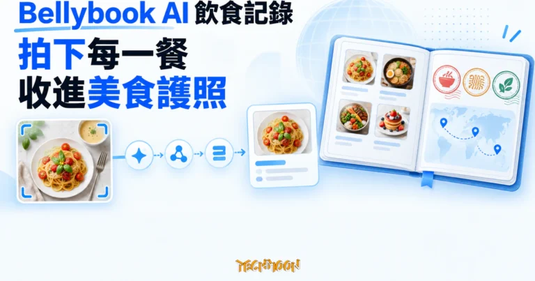 TechMoon 精選圖｜Bellybook AI 將餐點照片轉成收藏卡、菜系印章與美食地圖，讓每一餐收進個人美食護照