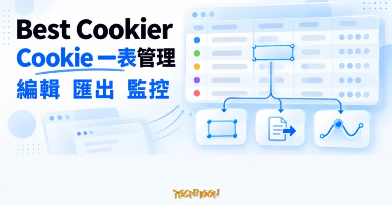 Best Cookier 開源 Cookie 管理器,先看清 Cookie 去向再裝進瀏覽器 9 TechMoon 精選圖|Best Cookier 將不同網站的 Cookie 集中在可編輯表格,並呈現匯出與變更監控流程
