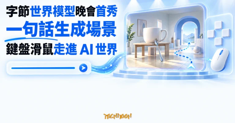 TechMoon 精選圖｜字節世界模型晚會首秀，一句話生成三維場景，透過鍵盤與滑鼠走進可探索的 AI 世界
