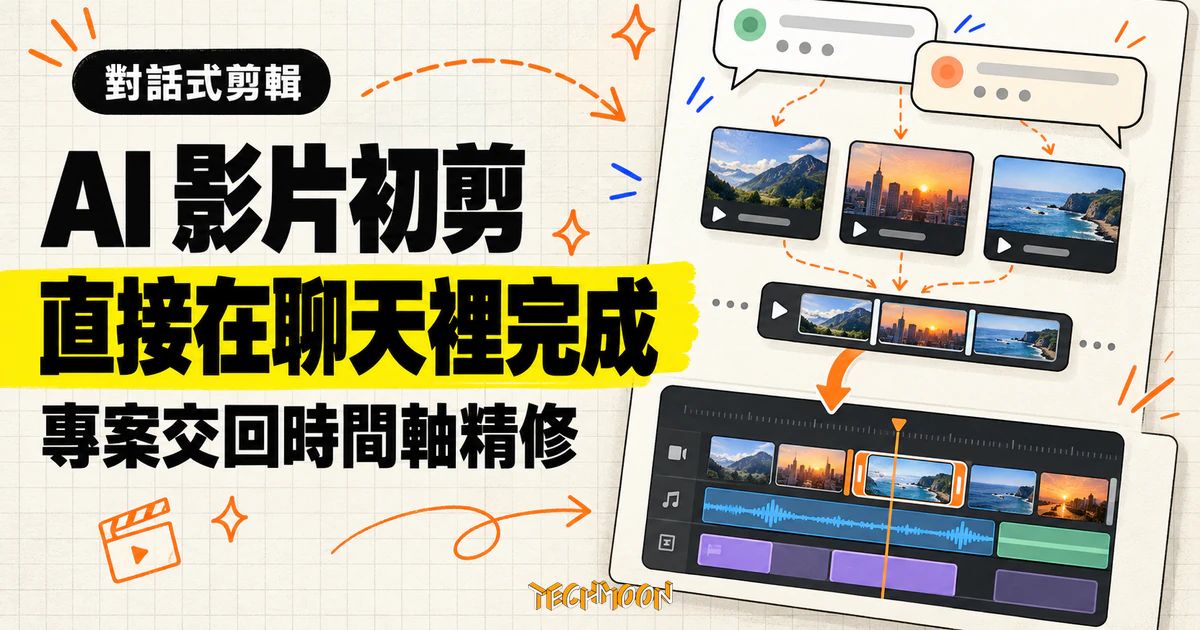 Cardboard 接進 ChatGPT 與 Claude:把影片初剪搬進對話裡 1 TechMoon 精選圖|Cardboard 把 AI 影片初剪接進 ChatGPT 與 Claude 對話,再把專案交回時間軸精修。