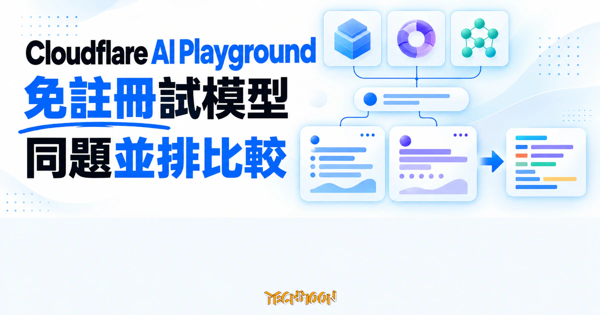 Cloudflare AI Playground:免註冊試 31 款模型,先清掉預設指令 1 TechMoon 精選圖|Cloudflare AI Playground 免註冊試用多款 AI 模型,並排比較同一提示詞的回答
