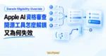 TechMoon 精選圖｜Darwin Eligibility Override 透過資格答案覆寫機制，曾讓 Mac 繞過 Apple Intelligence 功能審查。