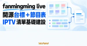 TechMoon 精選圖｜fanmingming live 開源 IPTV 台標圖標庫與 EPG 節目表基礎建設示意