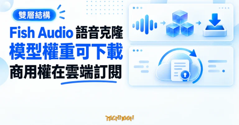 TechMoon 精選圖｜Fish Audio 語音克隆將可下載模型權重與雲端商用訂閱分成兩條路徑