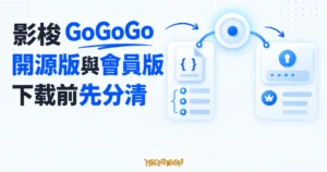 TechMoon 精選圖｜抽象定位節點在中央分岔，左側連到開源程式碼與文件卡，右側連到會員資格與帳號服務卡。