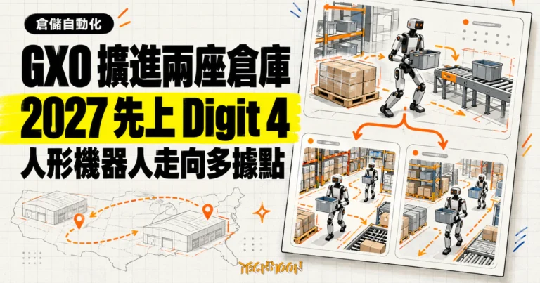 TechMoon 精選圖片：GXO 把 Digit 人形機器人帶進兩座美國倉庫，2027 年先由 Digit 4 部署，待 Digit 5 商用供貨後轉換