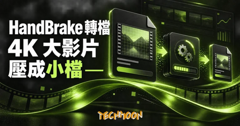 TechMoon 精選圖｜HandBrake 開源影片轉檔工具把 4K 大影片壓成小檔案