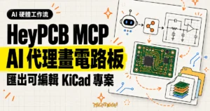 TechMoon 精選圖｜HeyPCB MCP 讓 AI 代理設計電路板，匯出可編輯的 KiCad 專案