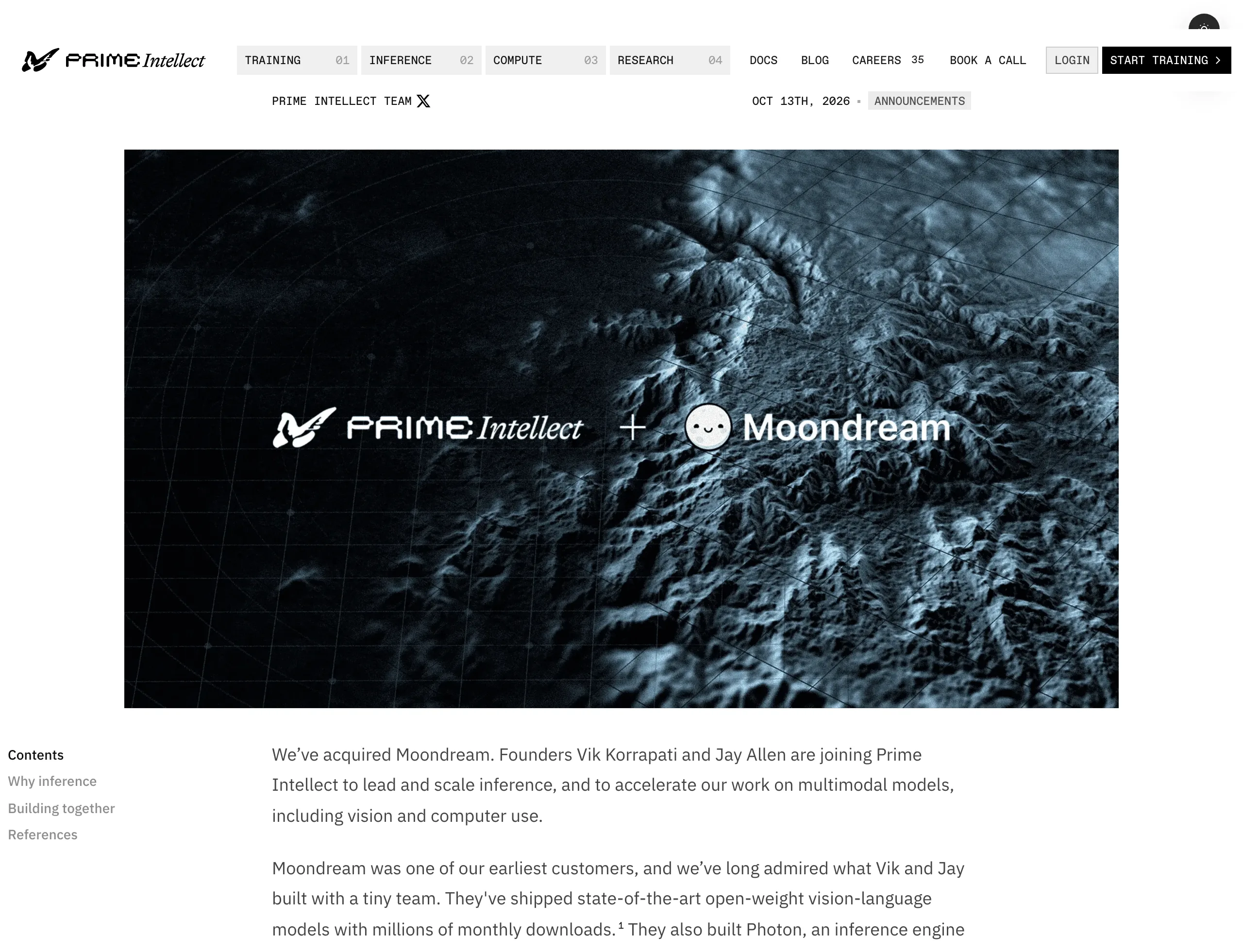 Prime Intellect 宣布收購 Moondream