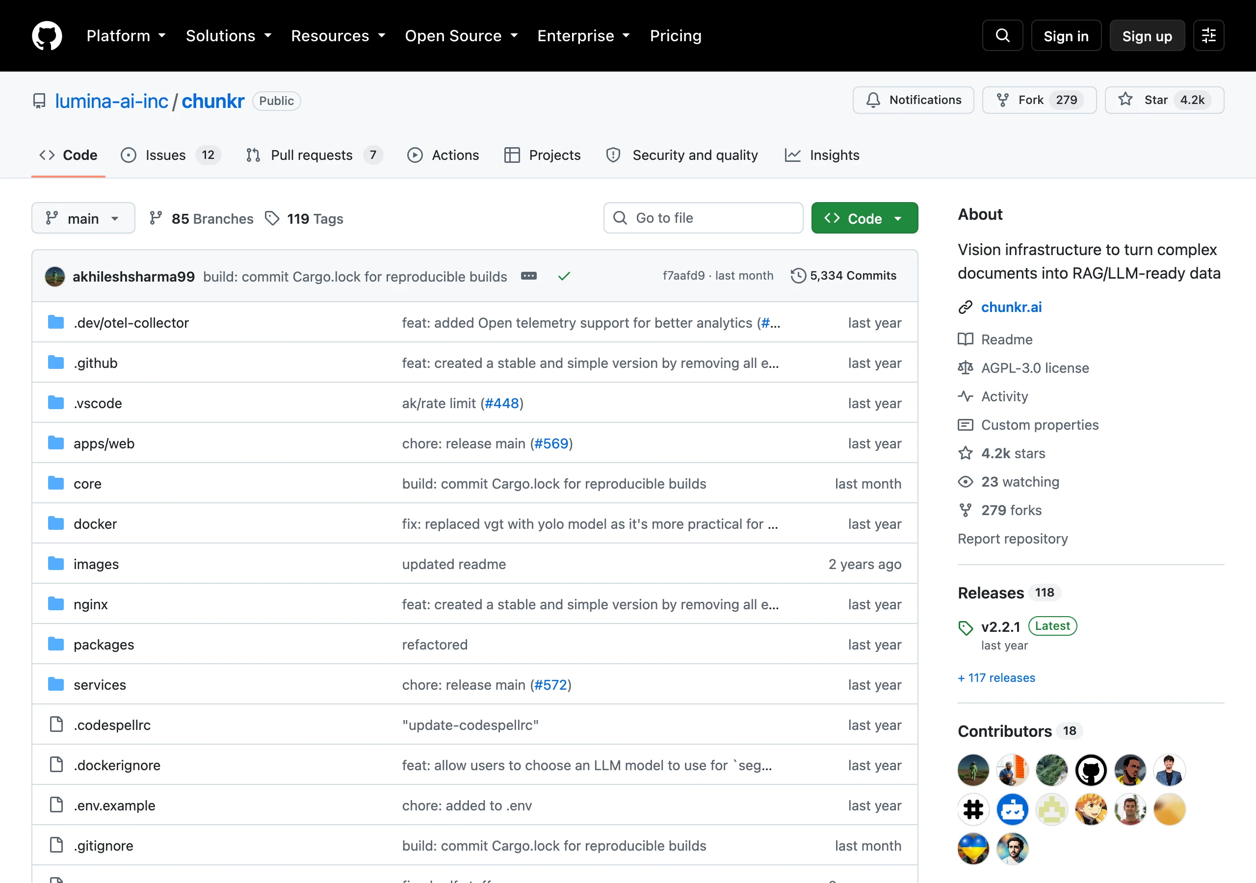 Chunkr:開源文件解析 API,把 PDF 拆成餵 AI 前的乾淨資料 2 Chunkr 開源儲存庫的 GitHub 頁面