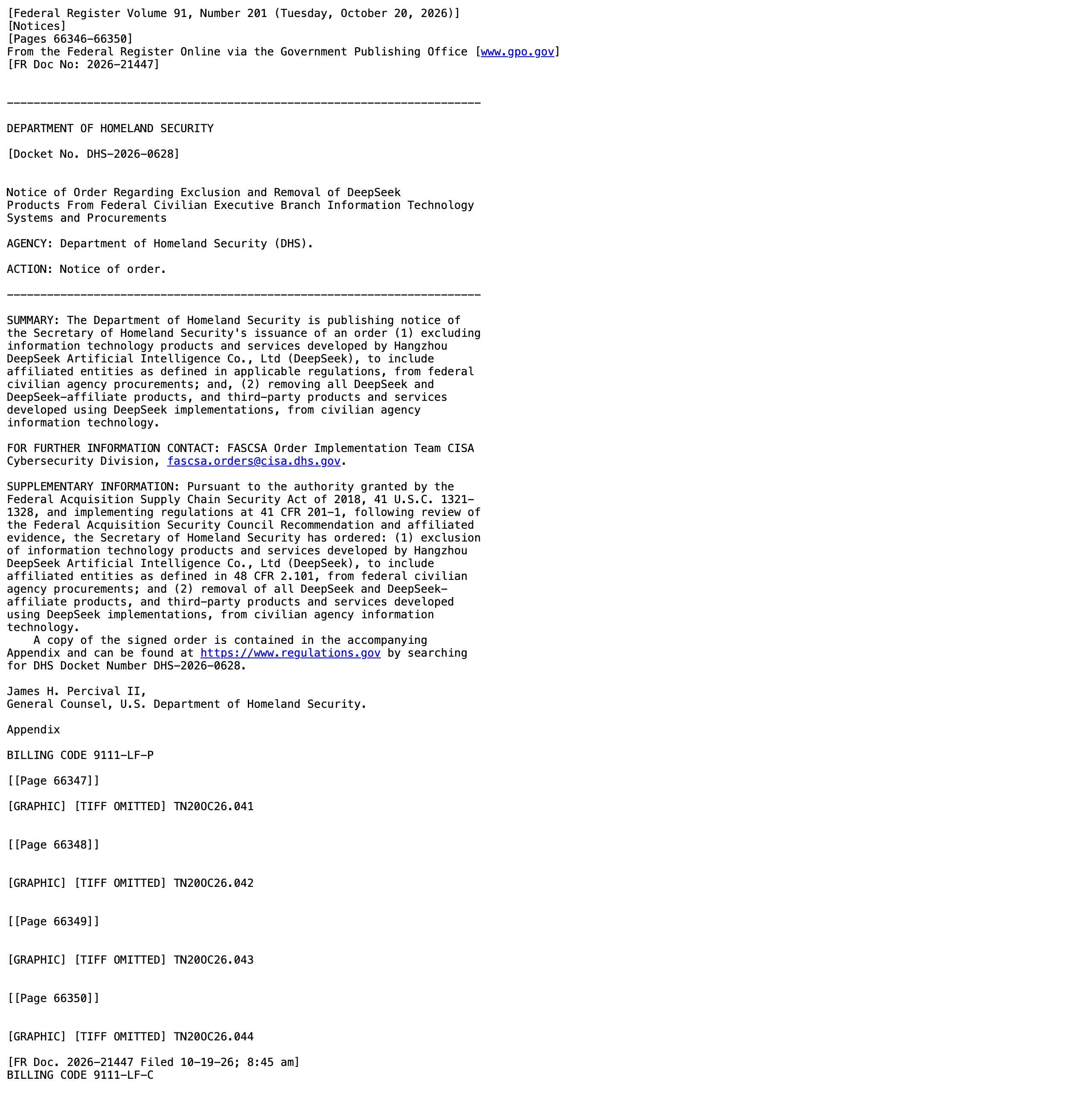美國聯邦公報 govinfo 版命令公告全文頁面