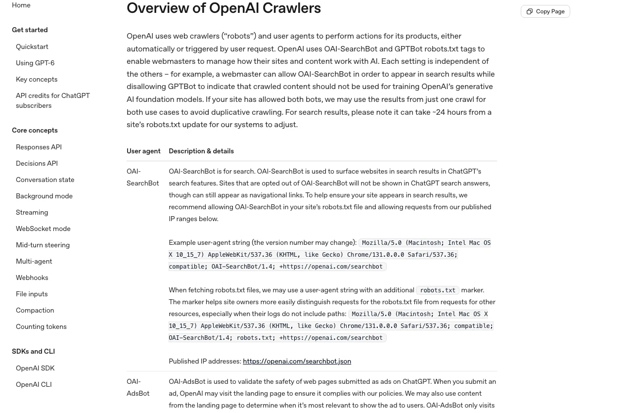 OpenAI 將支援 robots.txt 共同訓練偏好,一次表態多家讀取 3 OpenAI 爬蟲說明文件 Overview of OpenAI Crawlers 頁面,說明 OAI-SearchBot 與 GPTBot 的 robots.txt 設定彼此獨立