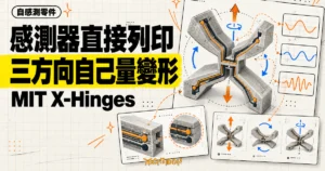 TechMoon 精選圖｜MIT X-Hinges 將感測器與導線直接列印進零件，量測三個方向的變形。