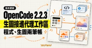 TechMoon 精選圖｜OpenCode 2.2.3 把影像生成與 Claude Agent 接進代理工作區，程式模型與影像模型分開計費。