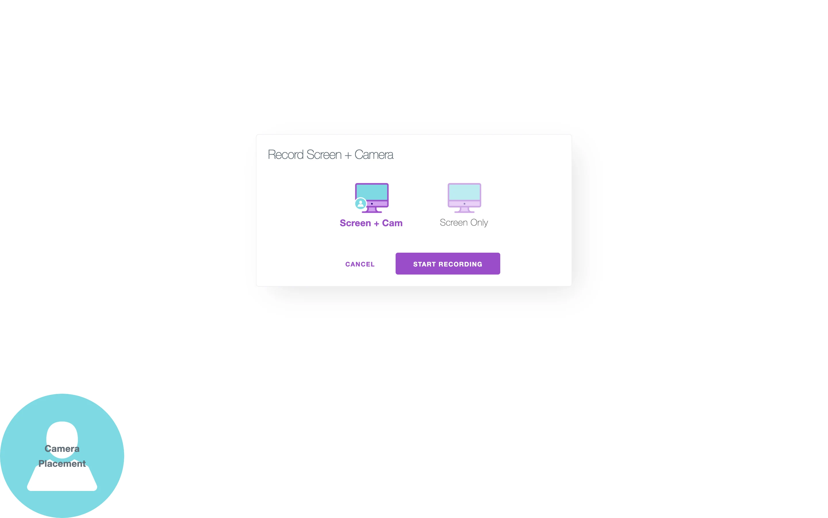 RecordScreen.io 免安裝錄螢幕工具,開網頁就能錄且不上傳 3 RecordScreen.io 錄製模式選擇介面:Screen + Cam 與 Screen Only 兩種模式