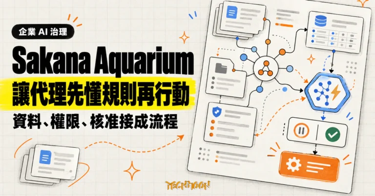 Sakana Aquarium 企業代理平台發表,資料定義與核准接進流程 2 TechMoon 精選圖|Sakana AI Aquarium 以知識本體連接組織資料,並把代理行動、資料定義與人工核准納入同一治理流程。