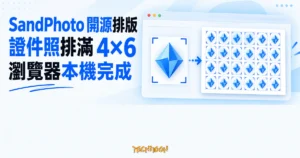 TechMoon 精選圖｜瀏覽器內把單張證件照排滿 4x6 沖印相紙，照片不需上傳。
