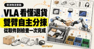 TechMoon 精選圖｜Sereact 與 Teradyne 合作的 VLA 雙臂機器人，在歐洲物流中心自主辨識、分揀與處理電商退貨。