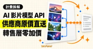 TechMoon 精選圖｜Sume API 將第三方 AI 影片模型按供應商原價轉收，以零加價概念呈現模型供應商、API 路由與帳單之間的計費關係。
