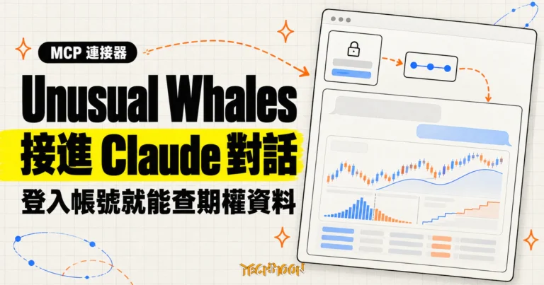 TechMoon 精選圖｜Unusual Whales 期權資料服務透過 MCP 連接器接進 Claude 對話視窗，登入帳號即可查詢